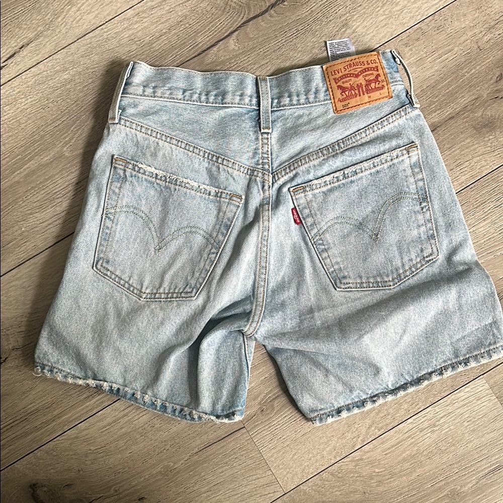 Levi's Blue Jean Shorts Relaxed Fit Distressed